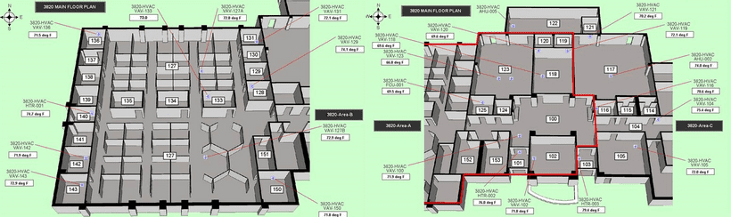 Floor plan of the office building.